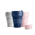 Folding silicone straw cup 350ml